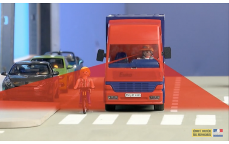 attention aux angles morts des véhicules longs !